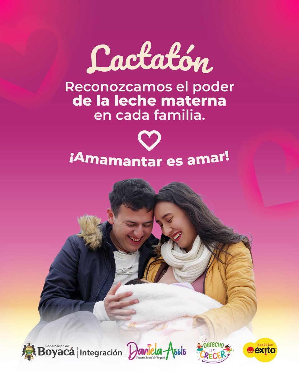 Nada fortalece más a un bebé que el calor de su familia y el poder de la leche materna 🤱🏻💗.

¡En Boyacá, amamantar también es un compromiso familiar!

¡Así vivimos la #Lactatón junto a la @fundacion_exito!