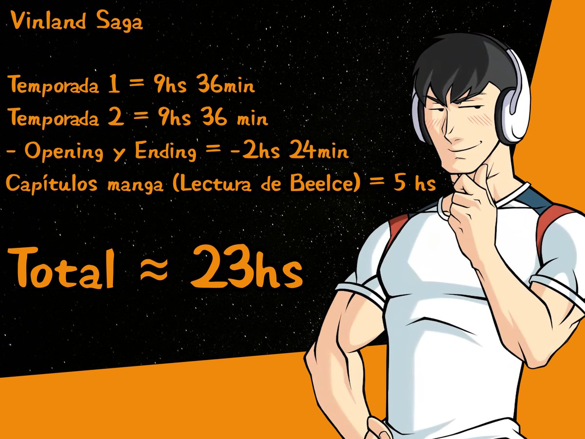 Gasteropodo59's tweet image. Bien, ahora sí, haciendo cálculos aproximados, para estar a la par de @Beelce_ con Vinland Saga para ver el final mañana, necesitas unas 23 hrs
Es decir, toca verlo ya—