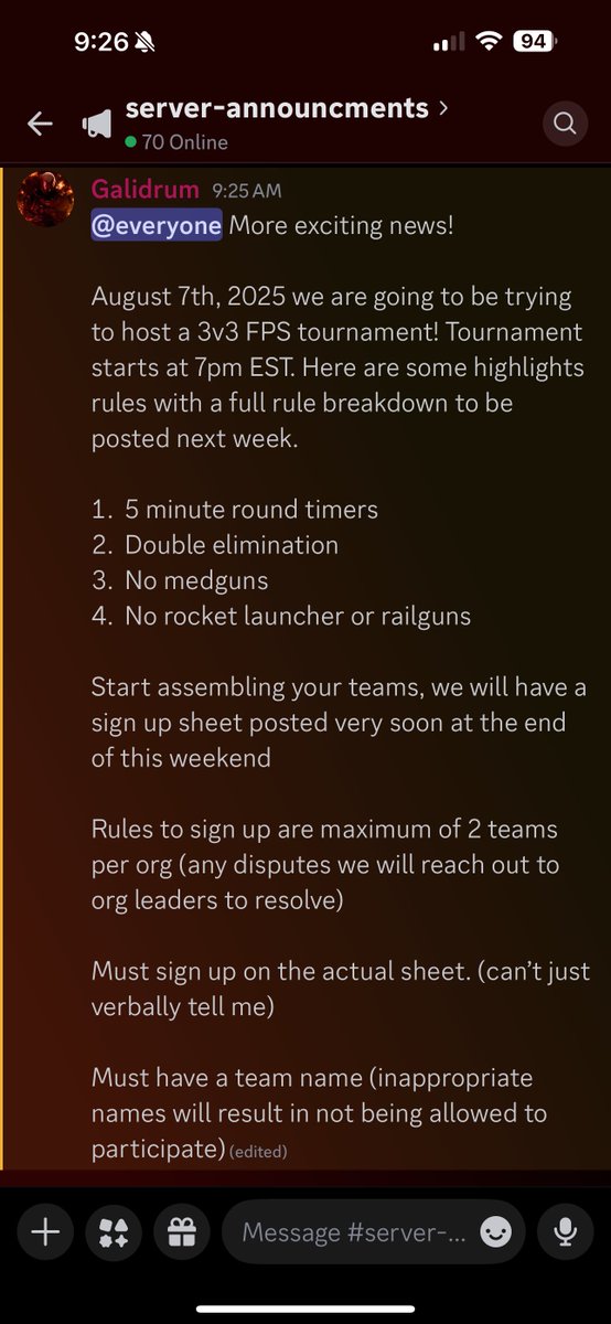 Galidrum's tweet image. Order 66 is hosting a 3v3 FPS tournament! More details to folllw but below is a high level look! Start prepping your teams! #StarCitizen