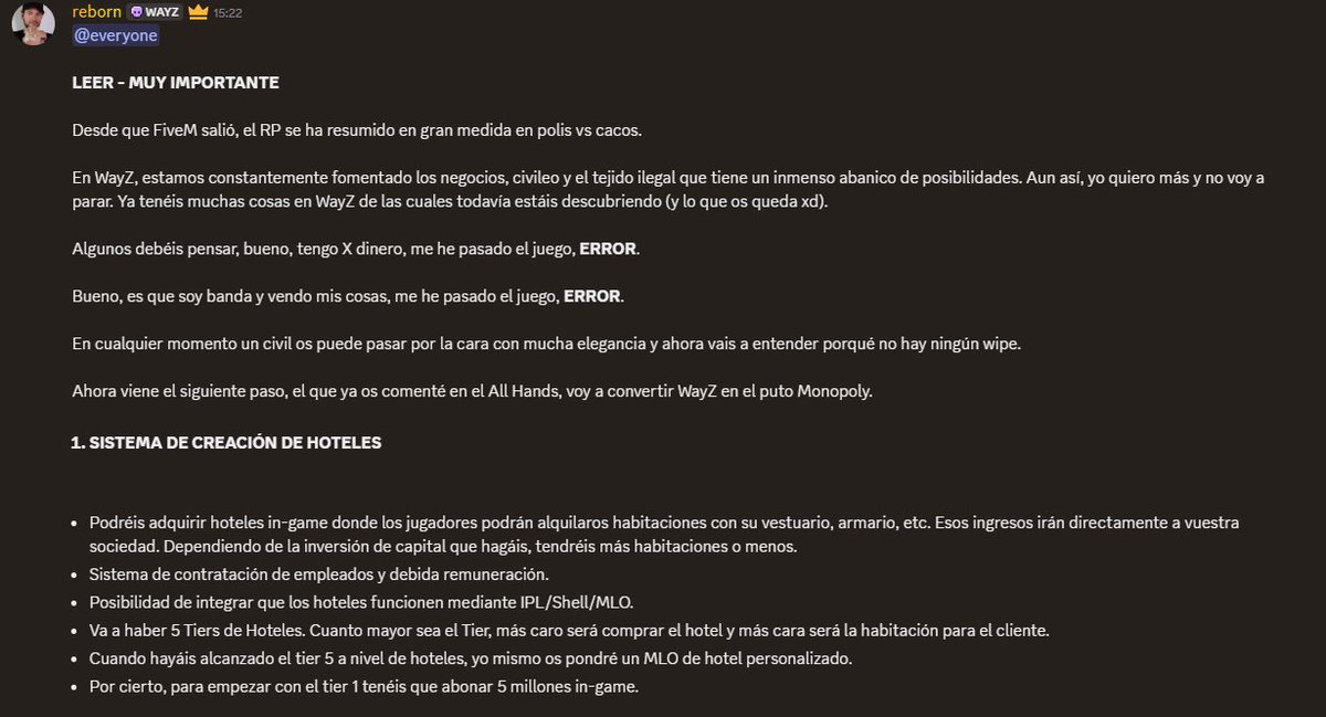 DonReborn2's tweet image. Anuncio importante en discord.gg/wayzrp

No es suficiente con 530 scripts y un tejido de legal e ilegal de la nasa.

Ahora lo voy a convertir en el monopoly.