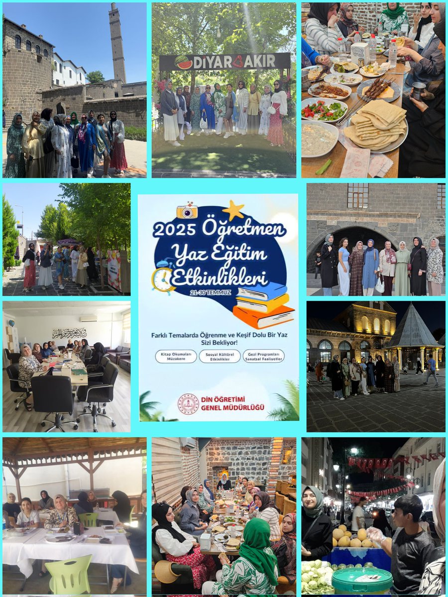 <a href="/meb_dinogretimi/">MEB Din Öğretimi Genel Müdürlüğü</a> Genel Müdürlüğümüzün Öğretmen Yaz Etkinlikleri kapsamında, Hz.Süleyman Camii,Ulu Camii, Surlar,Şehir ve Cahit Sıtkı Tarancı Müzeleri,Dört Ayaklı Minare,Gazi Köşkü ve On Gözlü Köprüye geziler gerçekleştirildi.
<a href="/tcmeb/">Millî Eğitim Bakanlığı</a> <a href="/Diyarbakirmem/">Diyarbakır İl Millî Eğitim Müdürlüğü</a> 
<a href="/kayapinarmem/">Kayapınar İlçe Milli Eğitim Müdürlüğü</a> <a href="/ihsanerkul1/">İhsan Erkul</a>