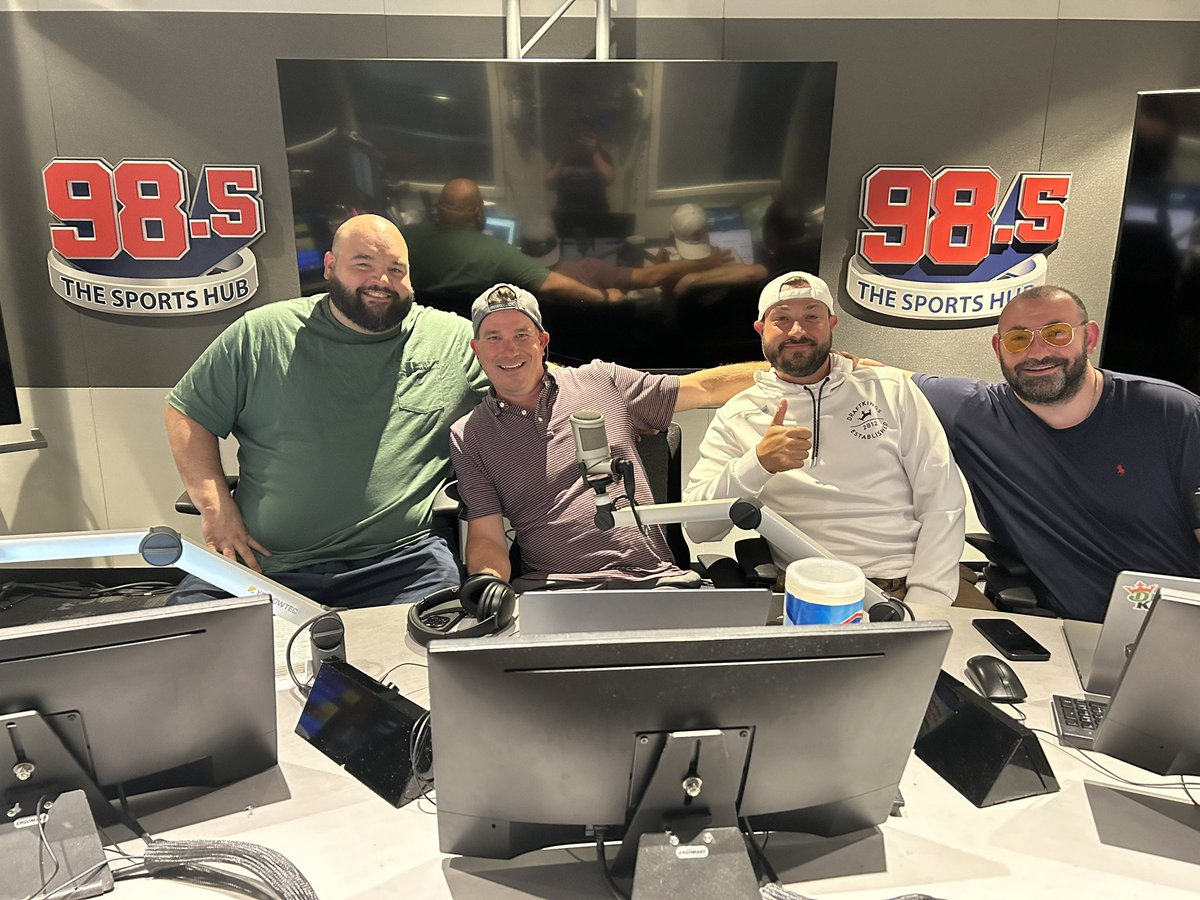 ctbets16's tweet image. Big thanks to @JoeyMurr for having us last night @985TheSportsHub for a few segments to promote our new show / POD @BostonHandicapp it’s great to be back talking 🏈