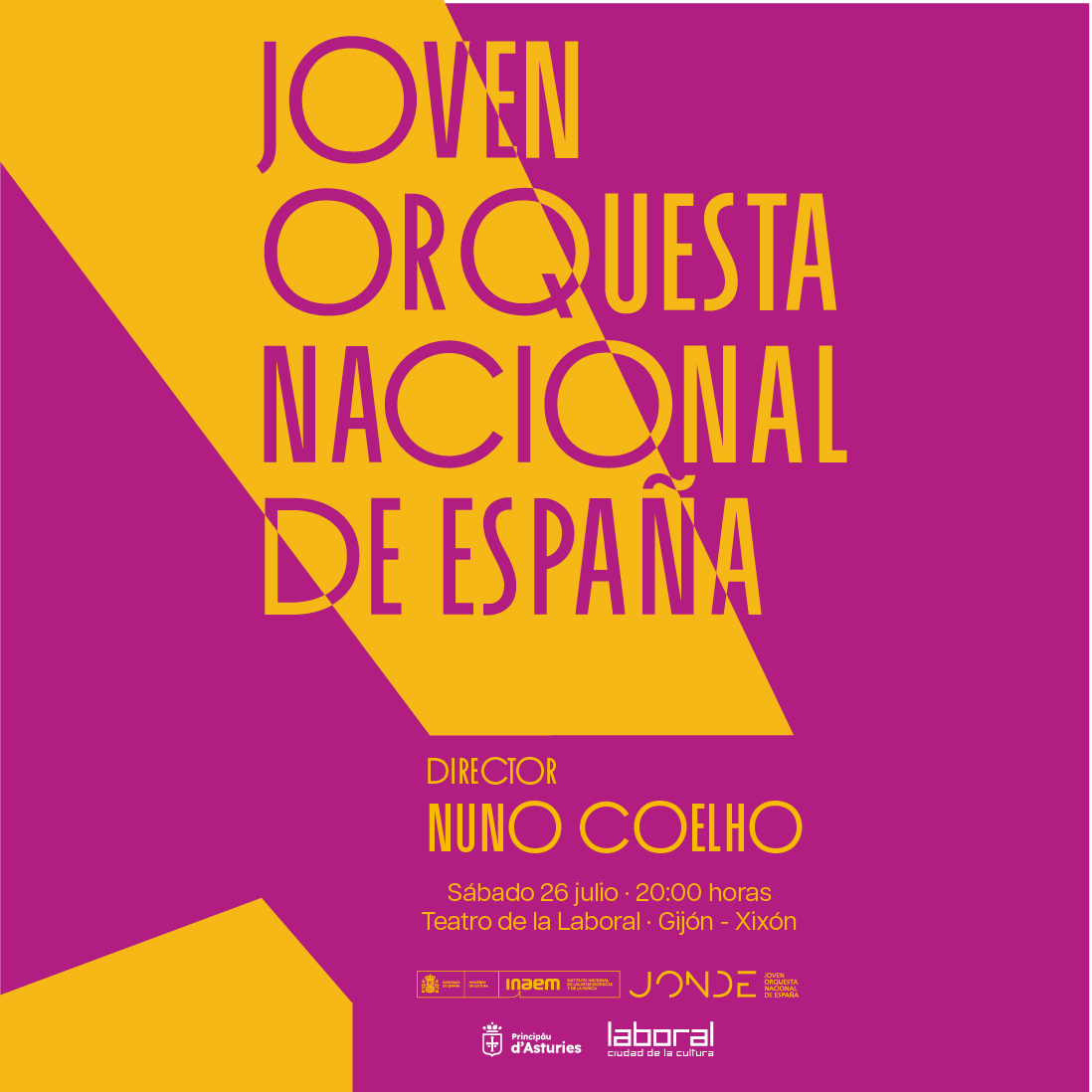 Laboral Ciudad de la Cultura (@laboralcdlc) on Twitter photo 🔝 Concierto de la Joven Orquesta Nacional de España #JONDE, bajo la dirección de Nuno Coelho (<a href="/nunoconductor/">Nuno Coelho</a>), este sábado 26 de julio a las 20h en el Teatro de la Laboral
🎻Con <a href="/fullanaviolin/">Francisco Fullana</a> como solista
🎟️ tinyurl.com/yo6vlant 🔝 Concierto de la Joven Orquesta Nacional de España #JONDE, bajo la dirección de Nuno Coelho (<a href="/nunoconductor/">Nuno Coelho</a>), este sábado 26 de julio a las 20h en el Teatro de la Laboral
🎻Con <a href="/fullanaviolin/">Francisco Fullana</a> como solista
🎟️ tinyurl.com/yo6vlant