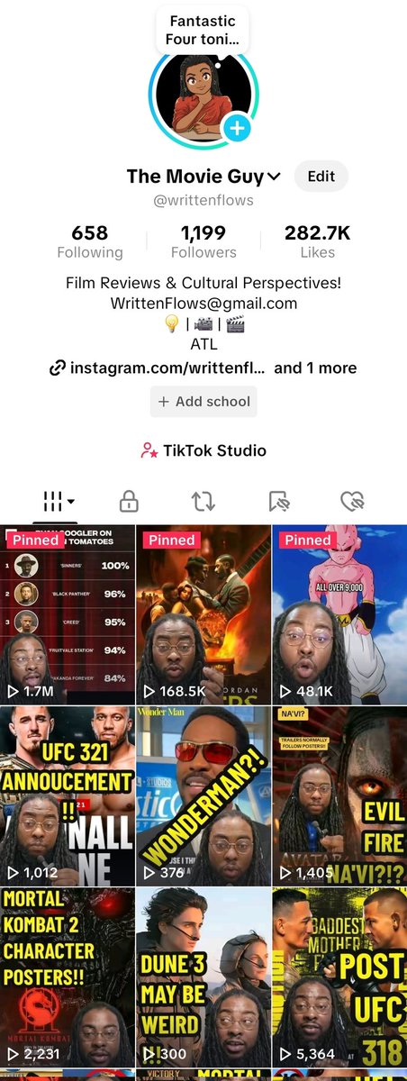 WrittenFlows's tweet image. Trying to get to 2000 followers by Sunday 😅 Who's got me?

tiktok.com/@writtenflows?…

#MCU #DCU #UFC #WWE #Anime