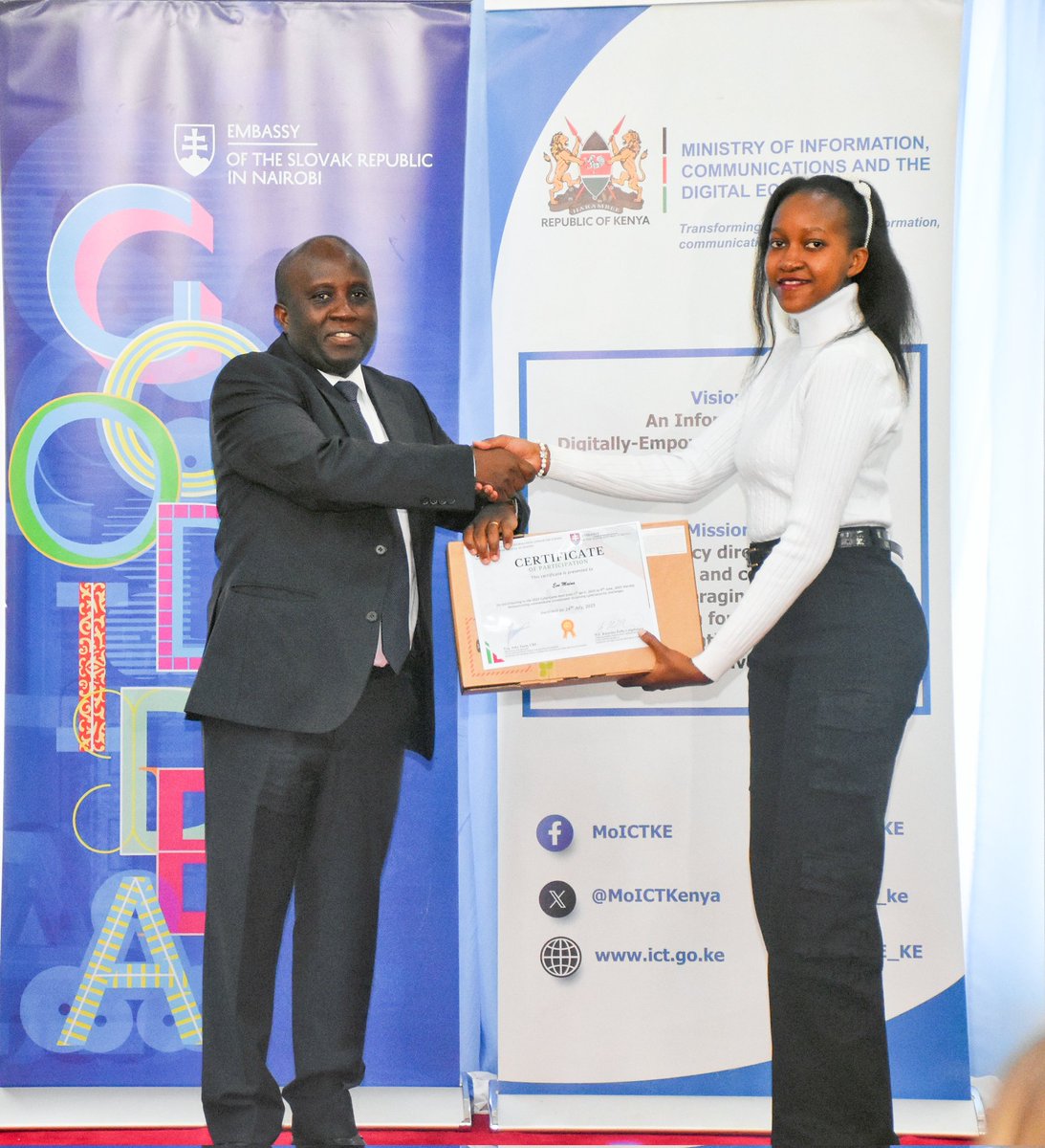 tanuijohn's tweet image. Celebrating Kenya’s CyberGame 2025 Champions
Today, I had the honor of presiding over the CyberGame 2025 Awards at Utalii Hotel, where we honored Kenya’s brightest cybersecurity talents. Organized by the Embassy of the Slovak Republic in Nairobi and the Ministry of Information,…
