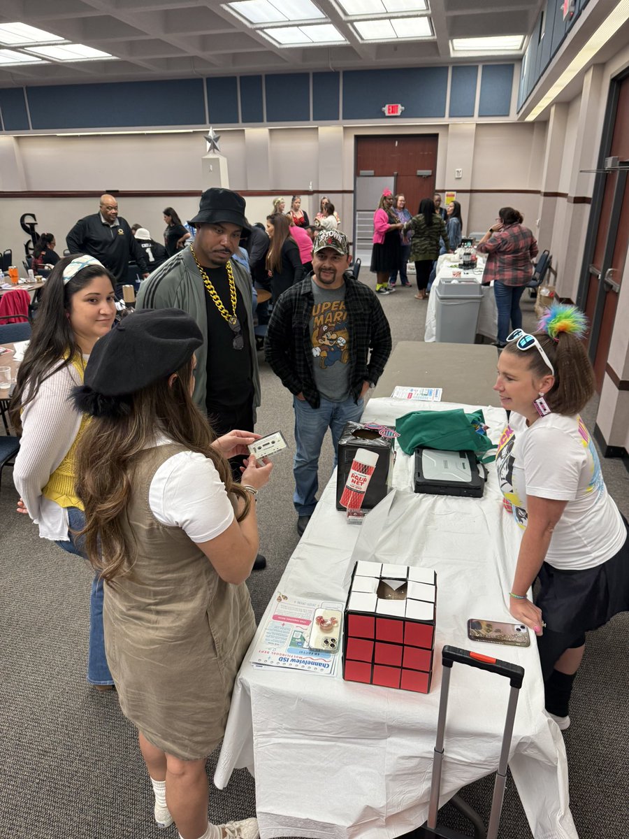 tchill_'s tweet photo. In Channelview ISD, we lead, learn &amp; have FUN together! Our 2025 Leadership Retreat was packed with team-building, fresh ideas, and retro flair—from bell bottoms to bold prints! 🕺🎶 Our leaders are energized &amp; ready to #GetBackToBusiness. 💙 #WeAreChannelview https://t.co/XqhpyOiRNu