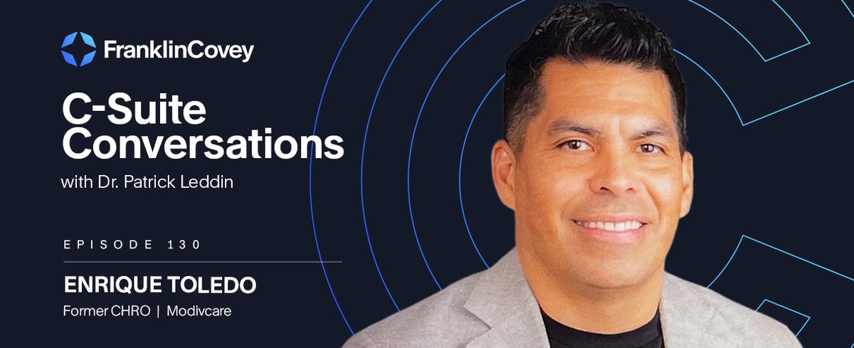franklincovey's tweet image. Tune in to this new episode of C-Suite Conversations, where Enrique Toledo shares a refreshingly honest take on leadership and why imposter syndrome might not be a bad thing after all. Full episode here: bit.ly/40zgiFd

#FranklinCovey #CSuiteConversations #CSuite