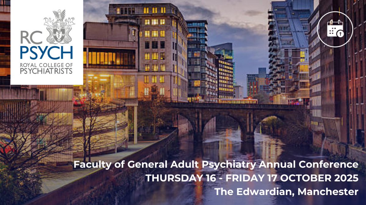 rcpsych's tweet image. There is only one week left to submit your poster abstract for the Faculty of General Adult Psychiatry Annual Conference.
Successful authors will have their work displayed at the event, with three posters being selected for oral presentation.
Submit now: forms.office.com/e/FKCgWVQxyR