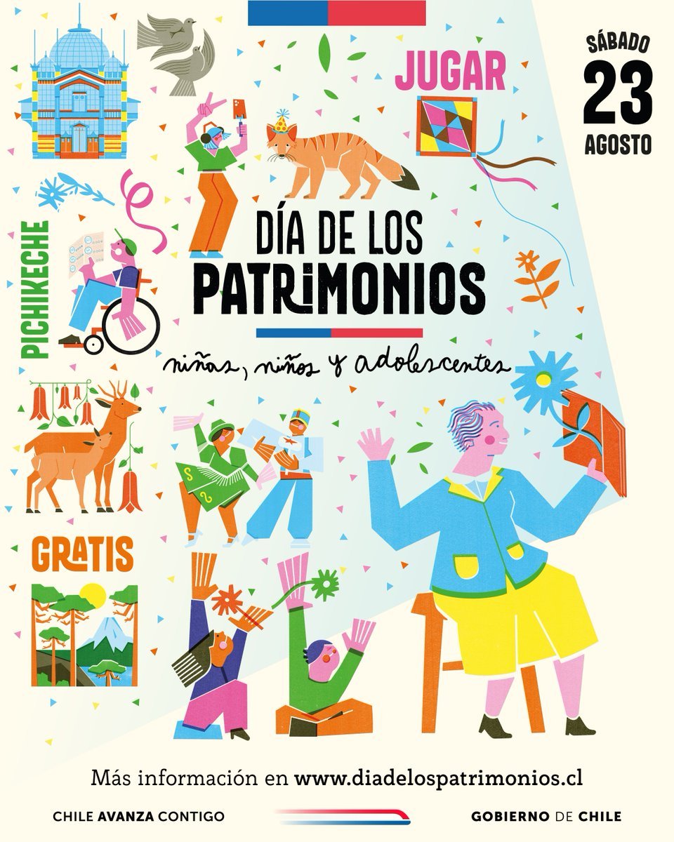 ¡Celebremos juntos el #DíaDeLosPatrimonios para la primera infancia! 🎨✨
El 23 de agosto es una fecha especial para que niñas y niños disfruten de un día lleno de cultura, juegos y descubrimientos en torno a nuestra historia y tradiciones. 🏛️💛
🔗diadelospatrimonios.cl