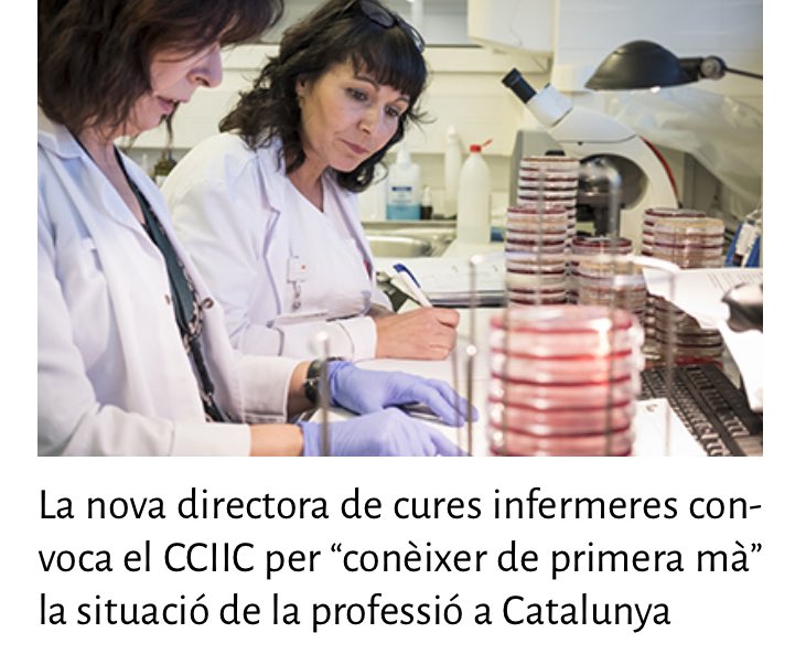 Begoña Martí, nova directora de cures infermeres, convoca el CCIIC per “conèixer de primera mà” la situació de la professió a Catalunya.

❗️A1 - Categoria Especialista - IPA - Prescripció - GID- Lideratge - Reactivació Consell Professió Infermera

Llegiu a consellinfermeres.cat/ca/noticies/la…