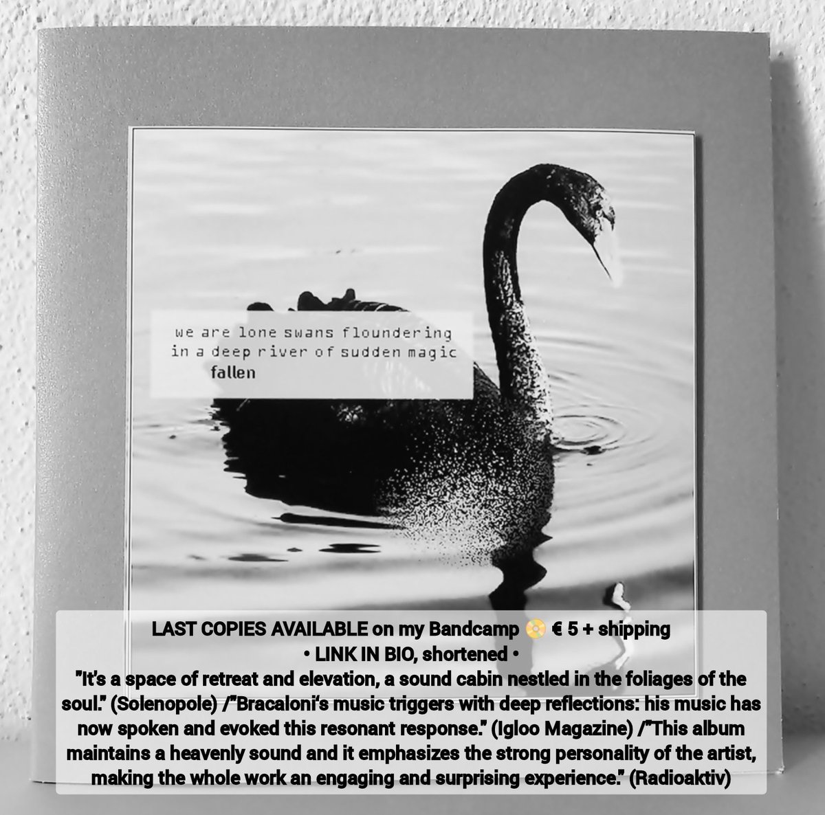 The Child of A Creek/ FALLEN (@creekchild78) on Twitter photo Friends, listen here to my new ambient/electronic album "we are lone swans..", released by Shimmering Moods Recs on May '25: thechildofacreek.bandcamp.com
#OutNow <a href="/electronicmu/">Música Electrónica</a> <a href="/EM_community/">experimentalmusic</a> Friends, listen here to my new ambient/electronic album "we are lone swans..", released by Shimmering Moods Recs on May '25: thechildofacreek.bandcamp.com
#OutNow <a href="/electronicmu/">Música Electrónica</a> <a href="/EM_community/">experimentalmusic</a>