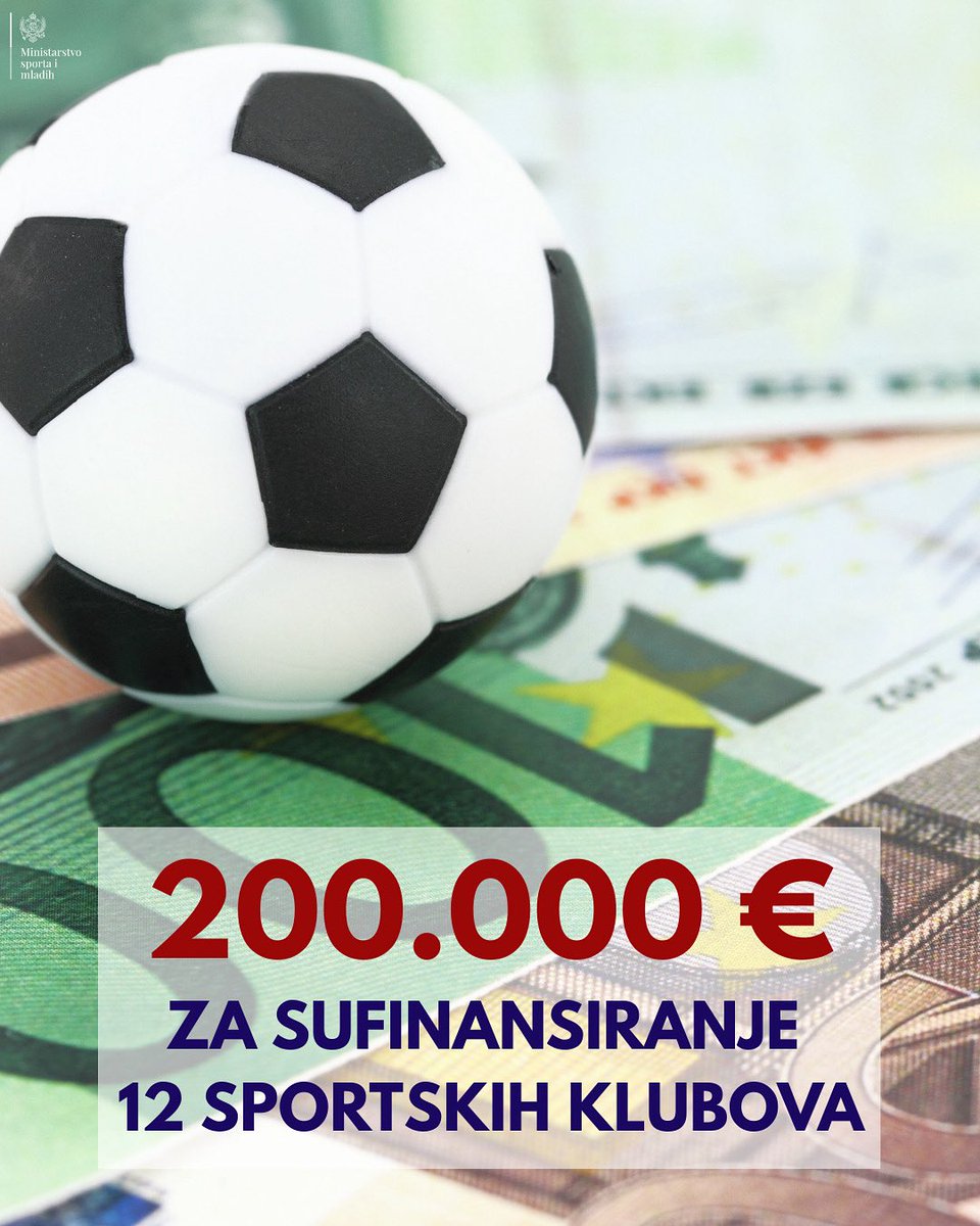 Zaključkom Vlade Crne Gore na današnjoj sjednici, Ministarstvo sporta i mladih je uz saglasnost Ministarstva finansija obezbijedilo finansijska sredstva, 200.000 eura, koja će biti dodijeljena za 12 klubova iz I kategorije sportova koji se nalaze na programu Olimpijskih igara.