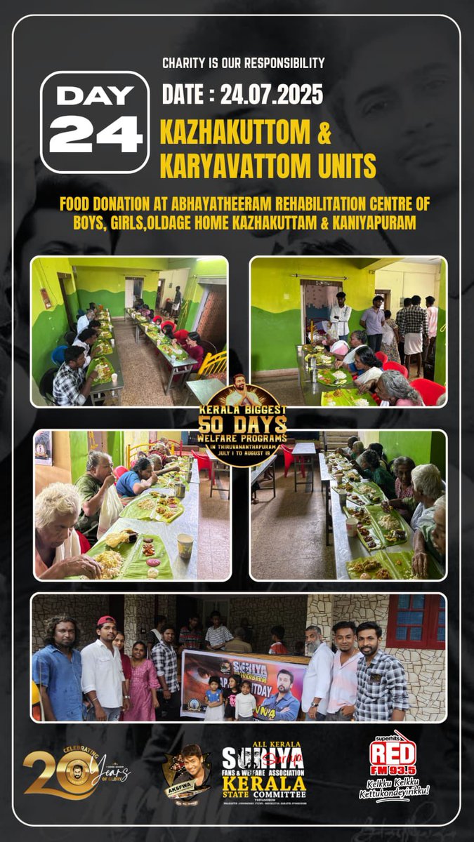 venkat vicky (@venkatvnt) on Twitter photo • Here's the <a href="/AKSFWA1/">Kerala Suriya Fans Club™</a> Trivandrum Grand 50 days welfare programs 🔥 #Suriya50
Day 24 | Kazhakuttom & Karyavattom Units | Welfare Program ❤️👍
July 1 to August 19 | #KeralaSFC
#CharityIsOurResponsibility
<a href="/Suriya_offl/">Suriya Sivakumar</a> <a href="/rajsekarpandian/">Rajsekar Pandian</a> <a href="/sarathlal428/">Sarath lal Surya karthi 💞</a> • Here's the <a href="/AKSFWA1/">Kerala Suriya Fans Club™</a> Trivandrum Grand 50 days welfare programs 🔥 #Suriya50
Day 24 | Kazhakuttom & Karyavattom Units | Welfare Program ❤️👍
July 1 to August 19 | #KeralaSFC
#CharityIsOurResponsibility
<a href="/Suriya_offl/">Suriya Sivakumar</a> <a href="/rajsekarpandian/">Rajsekar Pandian</a> <a href="/sarathlal428/">Sarath lal Surya karthi 💞</a>