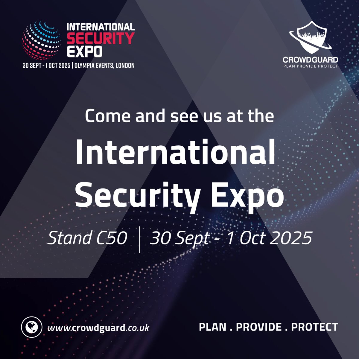 Crowdguard (@crowdguard1) on Twitter photo Crowdguard are exhibiting at the International Security Expo 2025!
Join us at Stand C50, 30 Sept–1 Oct, Olympia London.
Discover our latest HVM solutions & perimeter protection expertise.
#Crowdguard #EventSafety #PerimeterSecurity Crowdguard are exhibiting at the International Security Expo 2025!
Join us at Stand C50, 30 Sept–1 Oct, Olympia London.
Discover our latest HVM solutions & perimeter protection expertise.
#Crowdguard #EventSafety #PerimeterSecurity