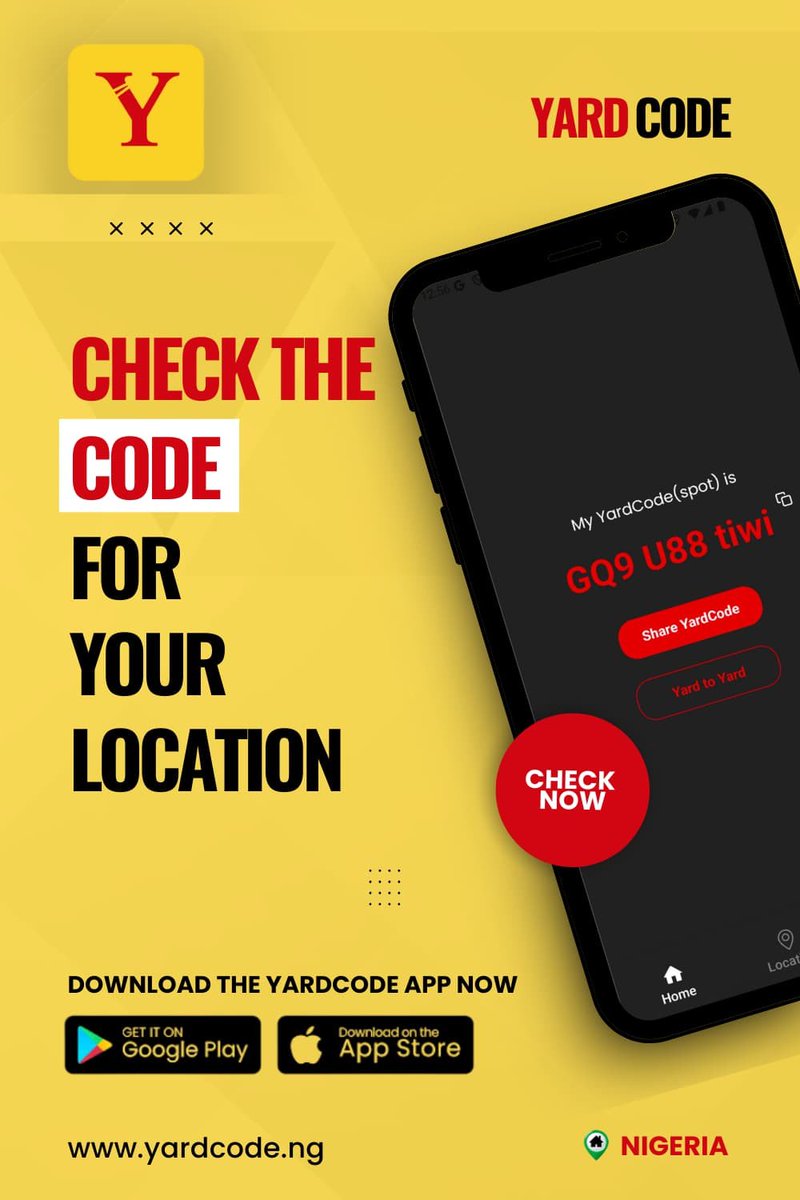 rain_inn_abu's tweet image. 🌐 CHECK YOURS NOW:
👉 Visit: yardcode.ng
📱 Download: YARDCODE App

🎯 FOR BUSINESSES:
Banks, logistics, delivery, emergency services, estate developers - YARDCODE is your competitive advantage!

God bless Nigeria! 🙏

#YARDCODE 
#Nigeria 
#Location 
#Revolution