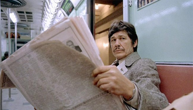 BronsonTweets9's tweet image. Death Wish premiered on this day back in 1974. Watch your back! And don't mess with my newspaper. Just trying to do the NY Times crossword puzzle on the subway!