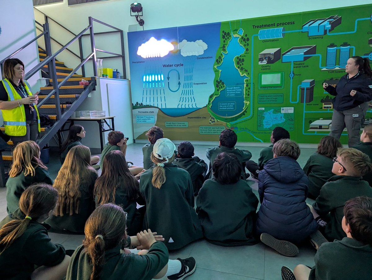 SESWater's tweet image. School’s out for summer! ☀ As the academic year wraps up, we’re celebrating an incredible year at our interactive education centre Flow Zone. Thousands of children have learnt about the water cycle, had a stroll around our reservoir, had a look behind the scenes of our water…
