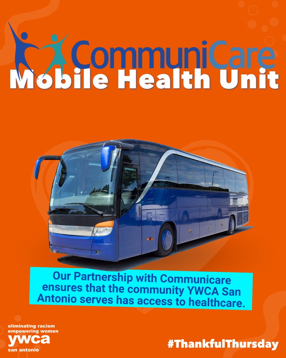 We’re proud to partner with <a href="/CommuniCareSA/">CommuniCare</a> to help ensure every family in our community can access the healthcare they deserve. Together, we’re building a safer, healthier city. 💙

Learn more:ywcasa.org/health-equity

#ThankfulThursday #Communicare #MobileHealthUnit #Health #SATX