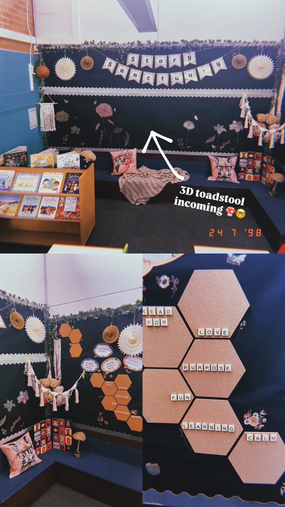 MissMileyBHPS's tweet photo. My reading area is coming along nicely ready for exciting new beginnings at @BriarHillSch in Year 1! 🤗📖 https://t.co/SfnCfVarha