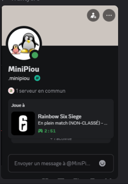 Bonjour a la comu <a href="/Rainbow6FR/">Rainbow Six Siege X FR</a>  cette personne se fait passer pour un de mes fils donc ne l ajoutez pas  ,il a même essayé de m ajouter sur Ubi ,bloquez le  merci d avance