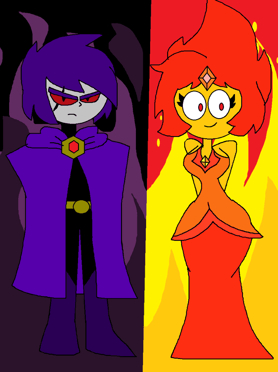 NeilMartinNuez1's tweet image. Prince Darkness and Flame Princess #HeroVerse #paint #drawing #aventuretime