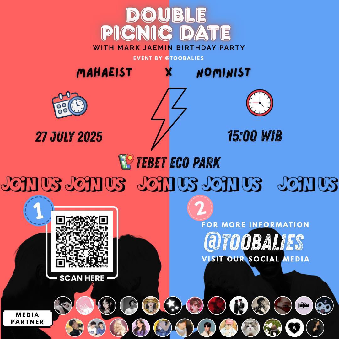 smooethly's tweet photo. ᡣ𐭩DOUBLE PICNIC DATE MAHAEIST x NOMINIST WITH BIRTHDAY PARTY MARK LEE AND JAEMIN NA by @toobalies ᡣ𐭩

📅 Sunday, 27 July 2025
⏰15.00
📍TEBET ECO PARK
💵 35k

⬇️LINK REGIST⬇️
https://t.co/lu1KcZDUAR 

✨Lets have fun and make a beautiful memories with mahaeist n’ nominist💛✨ https://t.co/eM3C0H4irr