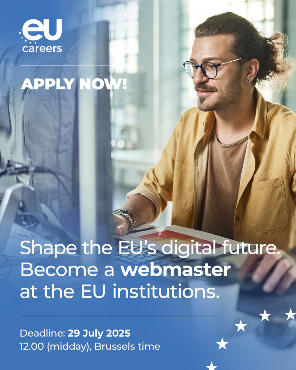 🟦 The EU Institutions need visual storytellers with experience, technical knowledge, good communication skills and commitment
✅ Apply if you have the drive and meet the requirements 👉bit.ly/4kW5o4I 
🟧 Deadline is 29 July at midday
#EUinstitutions #WorkforEU