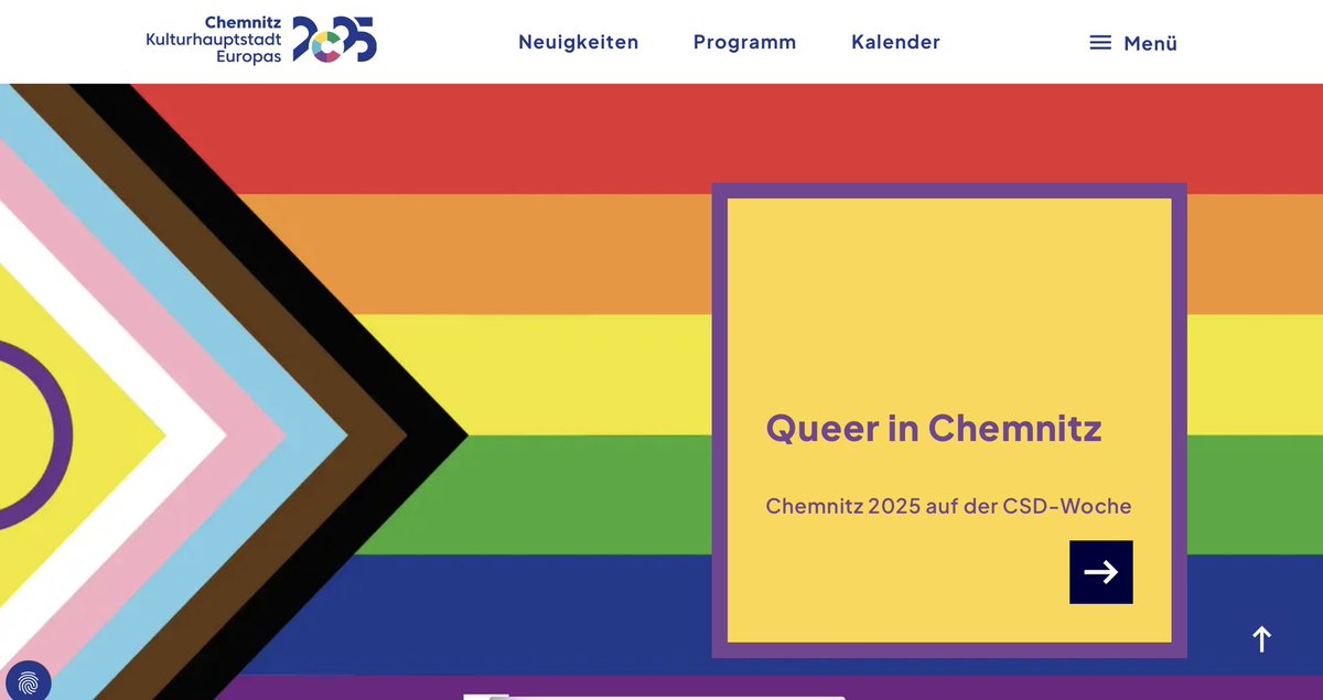 Zeitenspringer's tweet image. Die Webseite von Chemnitz, europäische Kulturhauptstadt 2025, öffnet mit Queer in Chemnitz.
Ich glaube, 99% der Chemnitzer Steuerzahler, die diese Minderheitenfete bezahlen, sind weder Queer noch bei der Antifa!