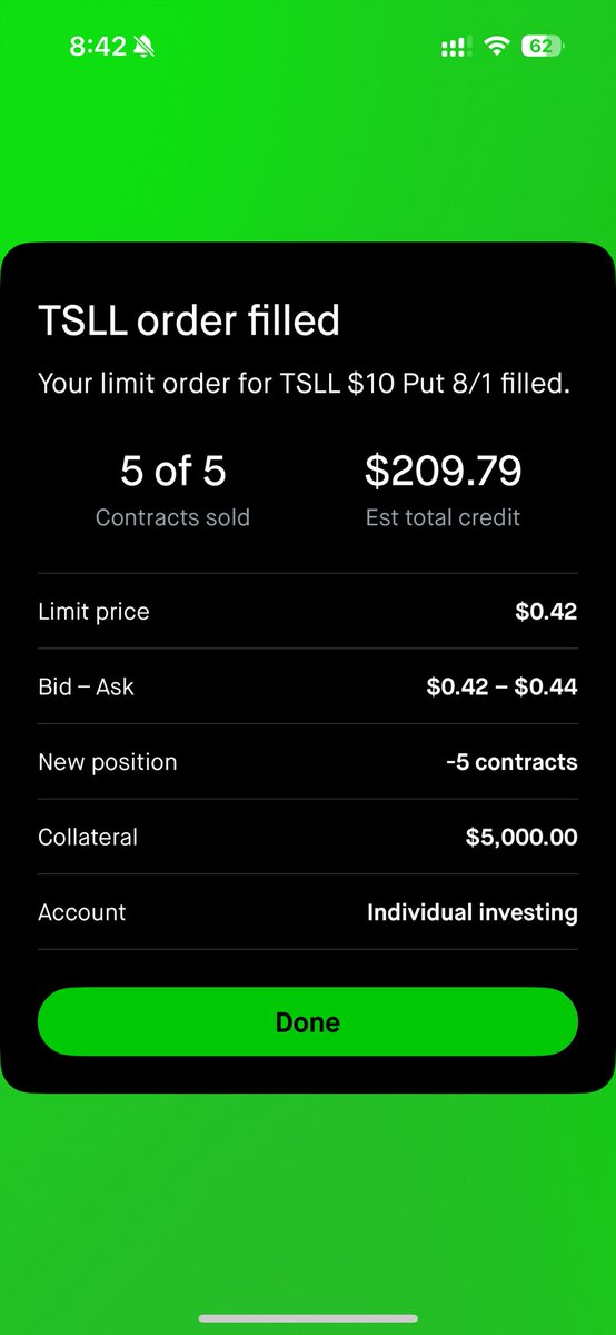 GGOLDGR's tweet image. Sold some puts for $TSLL 🤔
