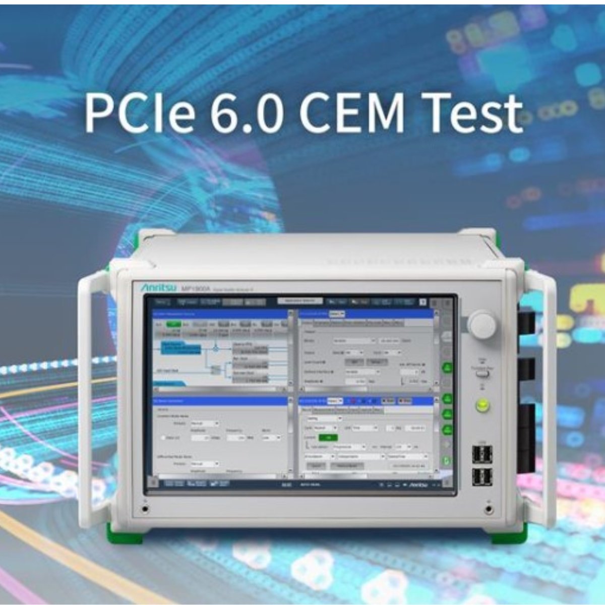 Anritsu's tweet photo. #Anritsu helped @AMD accelerate the testing of electrical compliance for #PCIexpress specification for pre-production AMD #EPYC™ CPUs, achieving a maximum data rate of 64 GT/s using the MP1900A. 

Read more: https://t.co/sS79d4A8Td

#PCIe #PCIe6 https://t.co/aP1muuU1uu