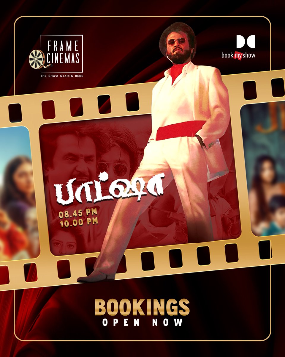 FrameCinemas's tweet image. We couldn’t have asked for a mightier beginning! 💥
Our first frame. His timeless roar. 🔥
Frame Cinemas opens its curtains with the legend - Superstar Rajinikanth’s BAASHA 🔥
Book Now --------> shorturl.at/zHCm9
#NowShowing | #BaashaReturns | #FrameCinemas | #Thalaivar