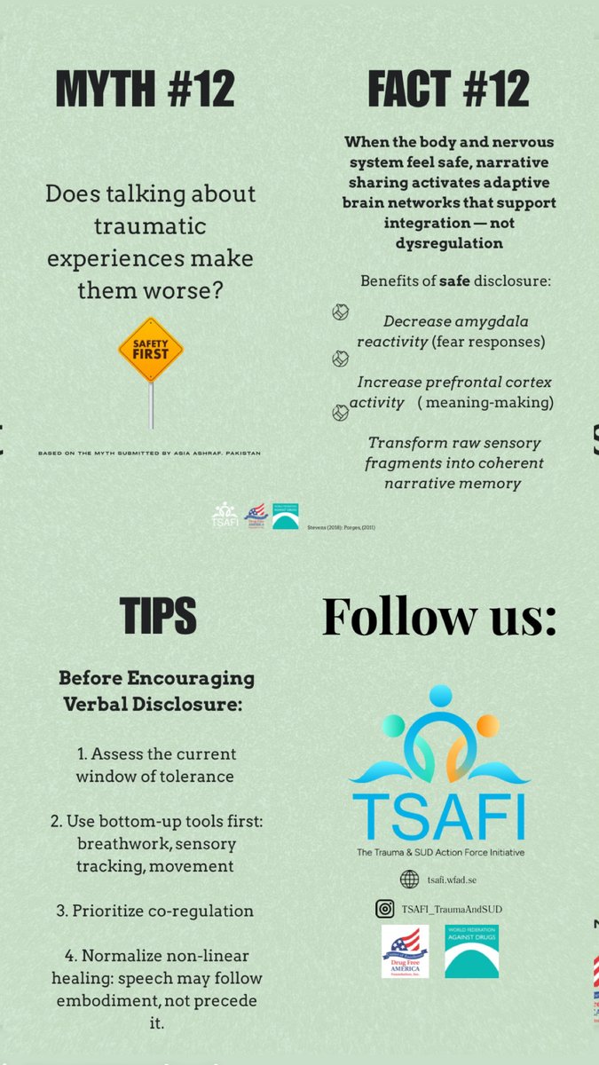 DrugFreeAmerica's tweet image. TSAFI continues to debunk myths often associated with trauma and substance use. This series seeks to debunk myths rooted in culture and stigma.
instagram.com/tsafi_traumaan…
