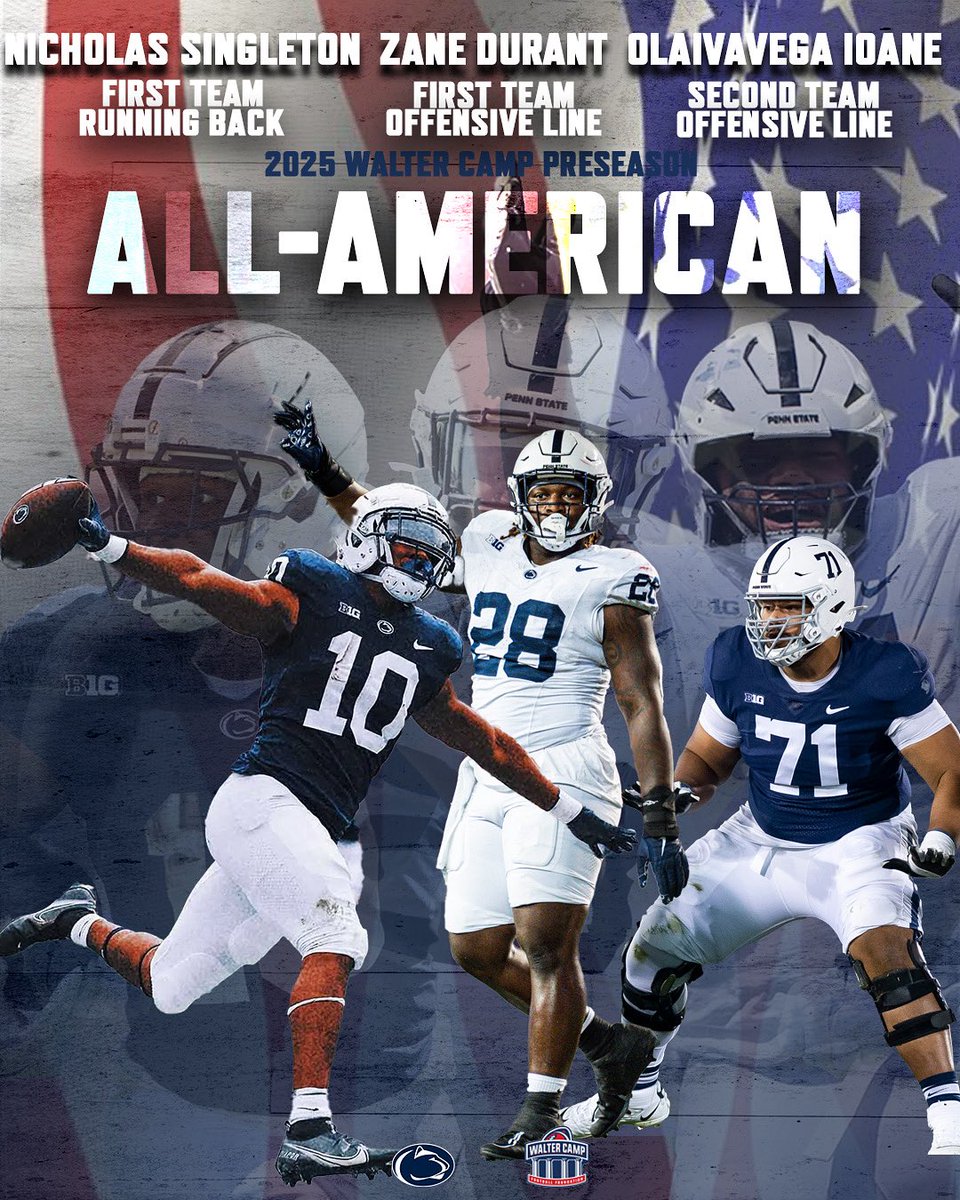 WalterCampFF's tweet image. In case you missed it - the nation's oldest All-America team has selected its 2025 Preseason All-Americans.
Did you know: In 1906, linebacker W.T. "Mother" Dunn was Penn State's first-ever Walter Camp All-American.