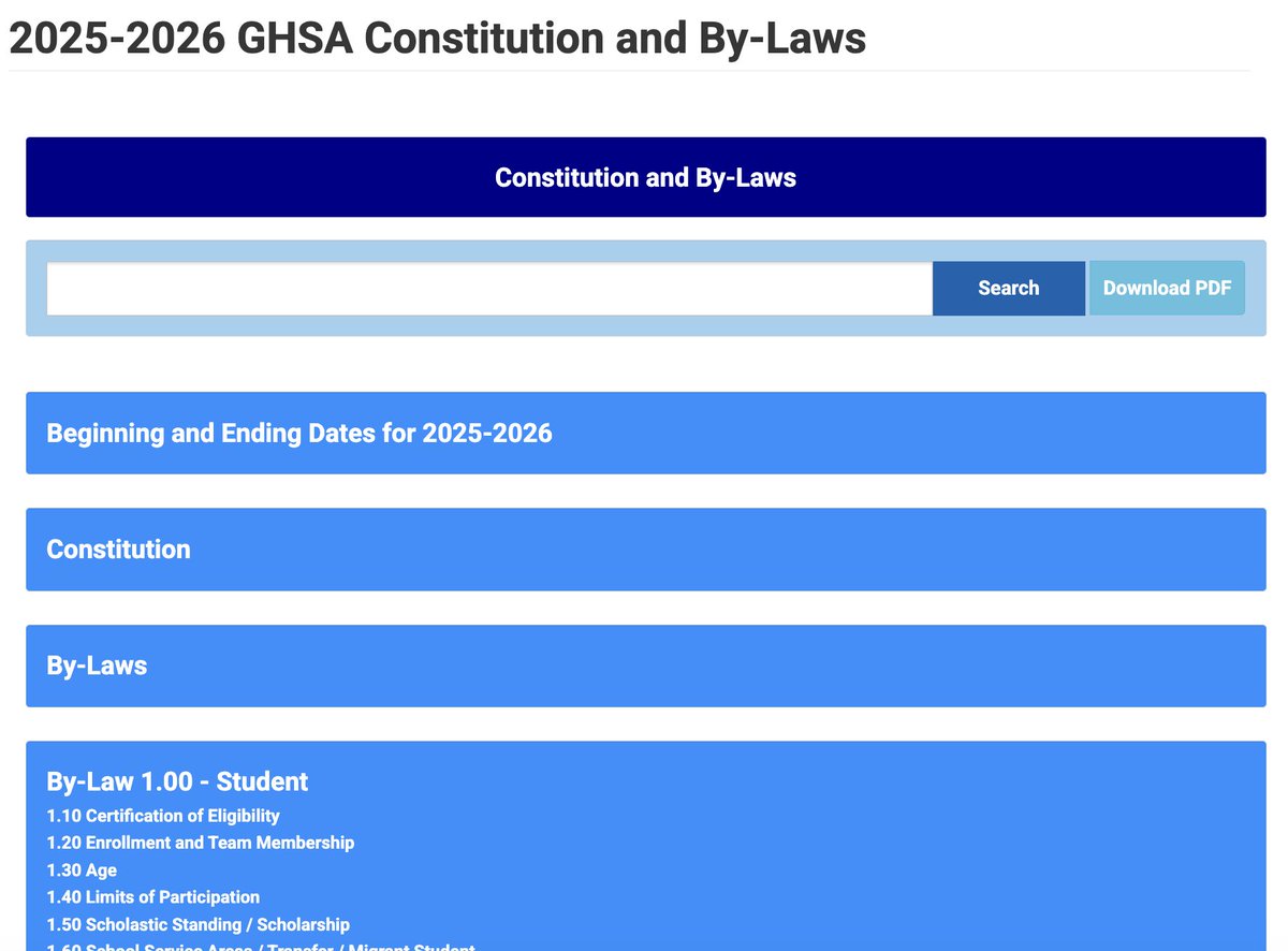 Ready For the New Season. Here is the 2025-26 digital GHSA Constitution and By-Laws. bit.ly/46qjtmy