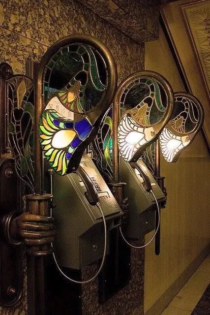 Art Deco Telephone Lamps from Harrods, London