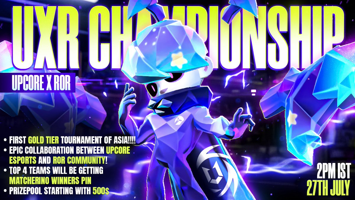 UPCORE ESPORTS (@upcoreesports) on Twitter photo UPCore Esports x Ring O' Roses presents UXR CHAMPIONSHIP π
APAC's first gold matcherino event under the improved <a href="/matcherino/">Matcherino</a> system with more than 500 USD on the line and winners pin for top 4 teams π₯
Register here - matcherino.com/t/upc-x-rorr-1/ UPCore Esports x Ring O' Roses presents UXR CHAMPIONSHIP π
APAC's first gold matcherino event under the improved <a href="/matcherino/">Matcherino</a> system with more than 500 USD on the line and winners pin for top 4 teams π₯
Register here - matcherino.com/t/upc-x-rorr-1/
