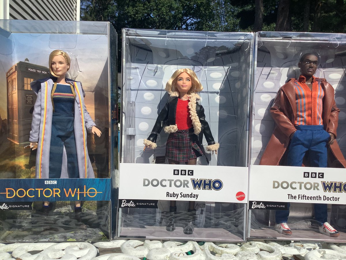 DoctorWhoPN's tweet image. My Thirteenth Doctor Barbie now has some new friends.
