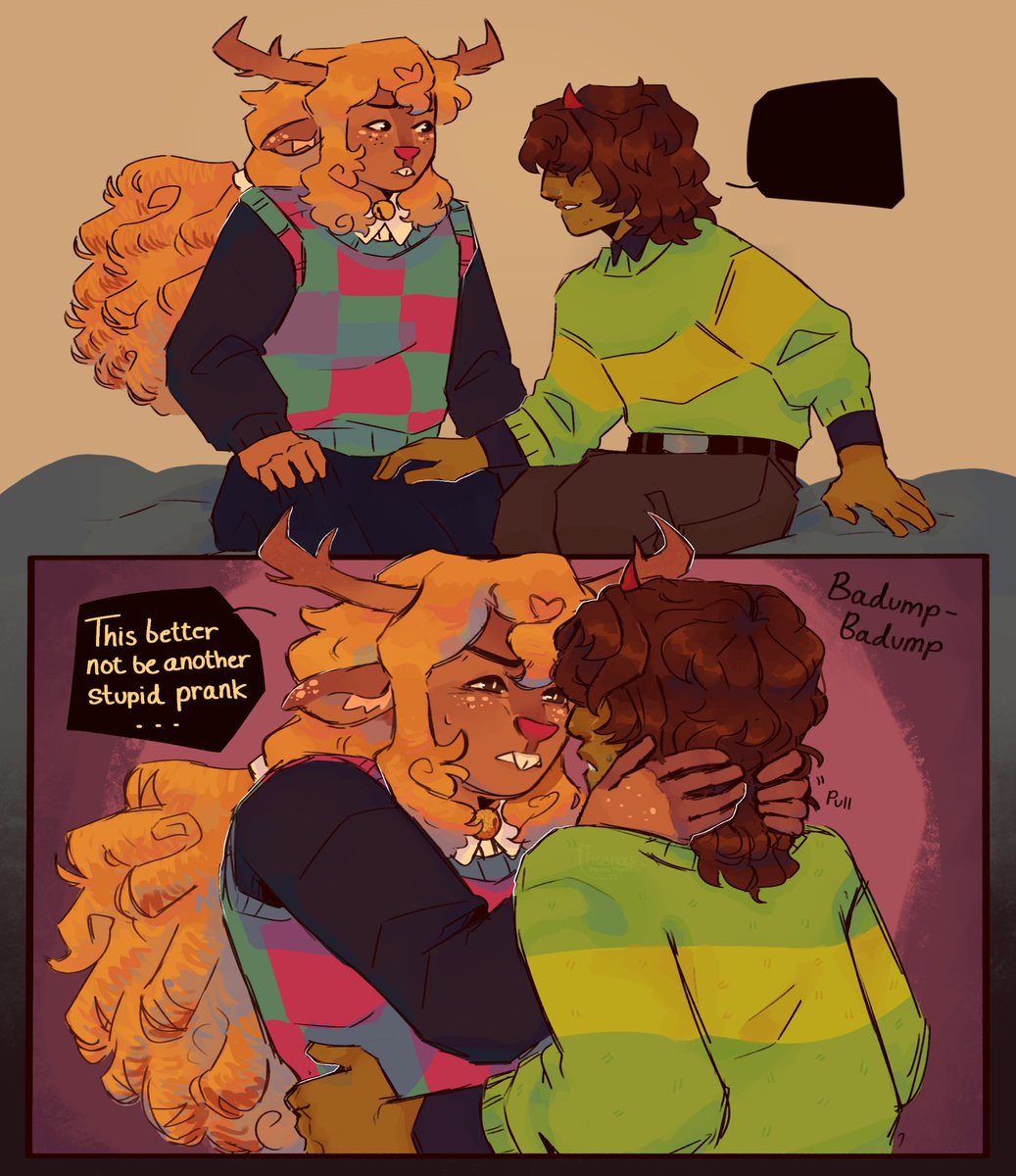 fishedsticks_'s tweet image. #DELTARUNE #Kriselle confession except neither of them are normal 🥀