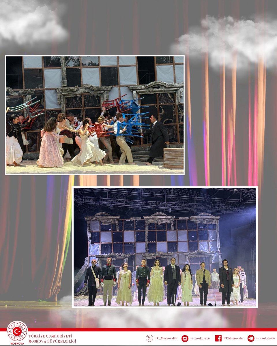 🇹🇷 Ünlü Rus yazar Tolstoy’un kaleme aldığı ve dünya edebiyatının başyapıtlarından biri kabul edilen Savaş ve Barış adlı eser, Kocaeli Büyükşehir Belediyesi Şehir Tiyatroları ekibi tarafından Moskova’da Türkçe olarak sahnelendi. 

Moskova’nın önde gelen kültürel ve tarihi öneme