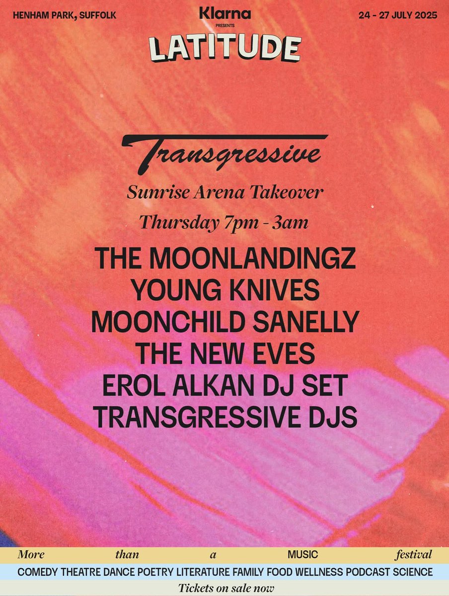 transgressiveHQ's tweet image. .@LatitudeFest ! Join us for our takeover of the Sunrise Arena this evening from 7pm 🌅