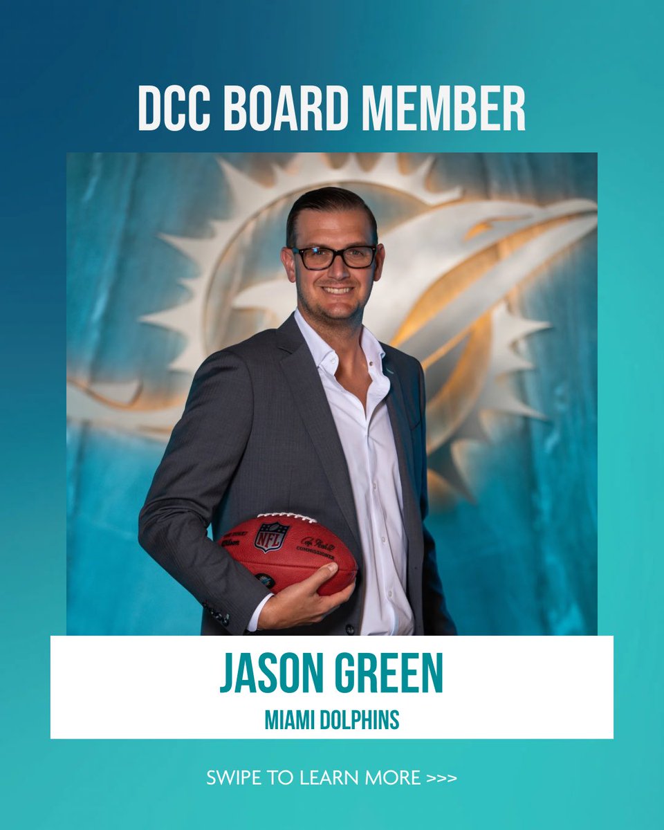 TackleCancer's tweet image. We’re proud to welcome Jason Green, Chief Revenue Officer of the @MiamiDolphins, to the Dolphins Cancer Challenge Board! His connection to our mission is personal — and powerful.