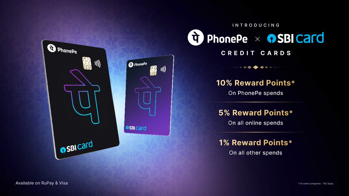 PhonePe's tweet image. Introducing PhonePe SBI Card – a credit card crafted for everyday rewards!
Because your everyday spends deserve something more. 🤩
#PhonePe #SBICard #CreditCardRewards