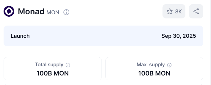 rob_inwoods's tweet image. The second fastest blockchain on Earth is launching its mainnet on September 30, with a total supply of 100B $MON.
Be honest: When did you last interact with the @monad testnet?