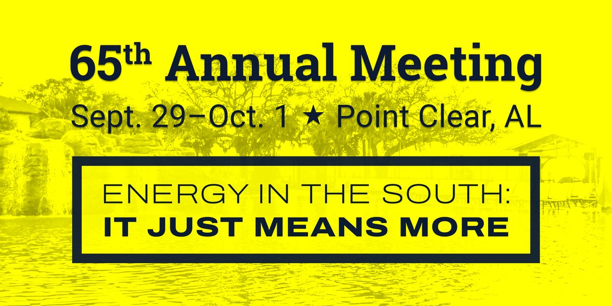 🚨 Registration is NOW OPEN 🚨
Join us for our 65th Annual Meeting at the iconic Grand Hotel in Point Clear, Alabama. This year’s theme draws inspiration from the gridiron, but our focus will be tackling challenges with the grid itself. Register now: web.cvent.com/event/2c5bc58b…