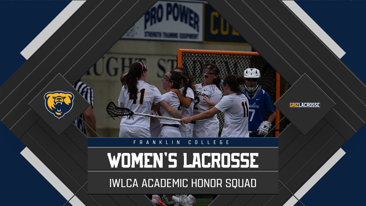 FCGrizAthletics's tweet image. Congratulations to Franklin College women's lacrosse on being named a 2024-25 Academic Honor Squad (3.2 team GPA or higher) by the IWLCA. Rising seniors Maddie Cary and Gabby Cunningham were also named to the Division III Academic Honor Roll.