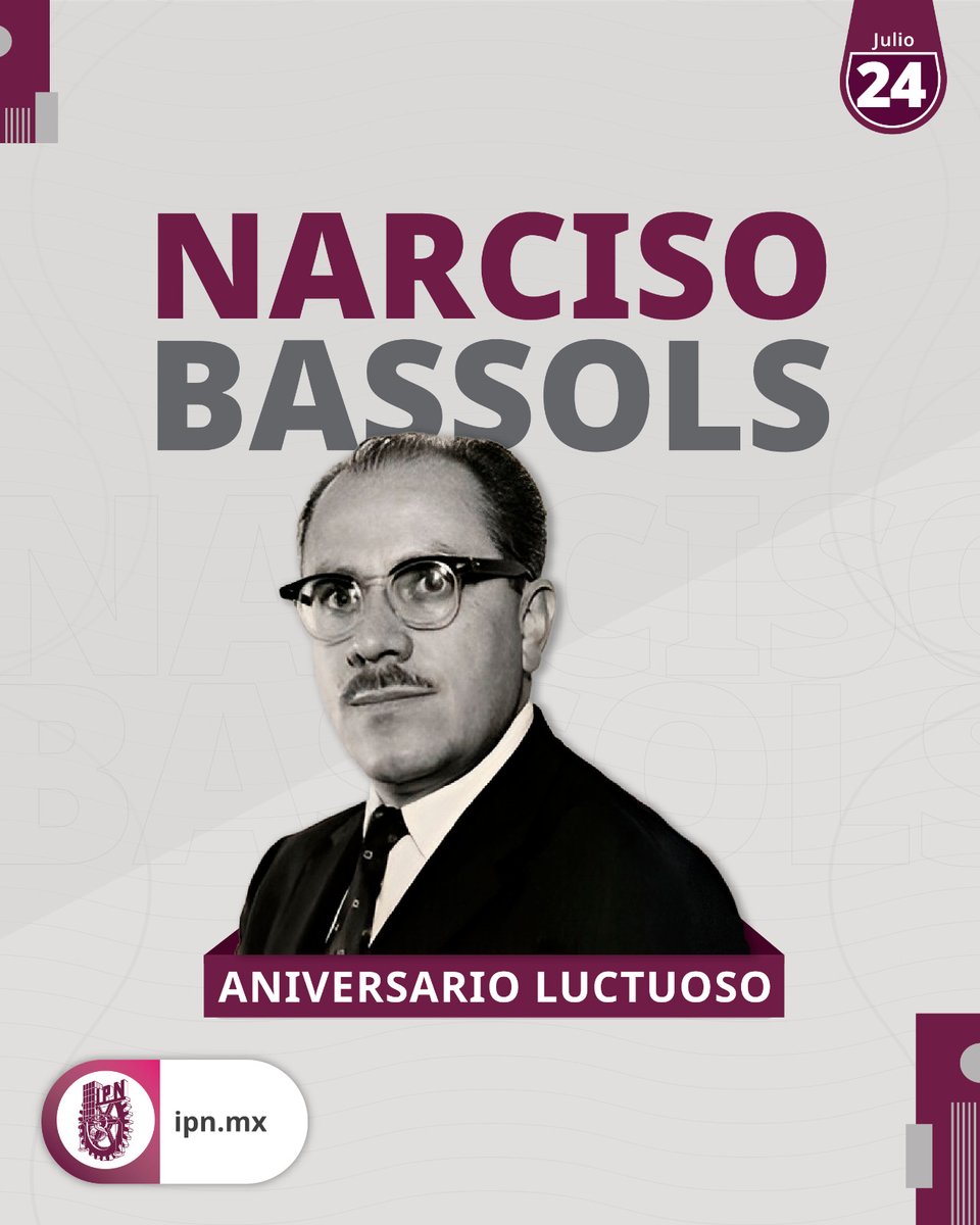 🕊️En el aniversario luctuoso de #NarcisoBassols, honramos su legado y su destacada participación en la integración de un sistema académico que posteriormente sería la base estructural que dio origen al #IPN. En su honor, el #CECyT8 lleva su nombre. ⚙️ #Huélum