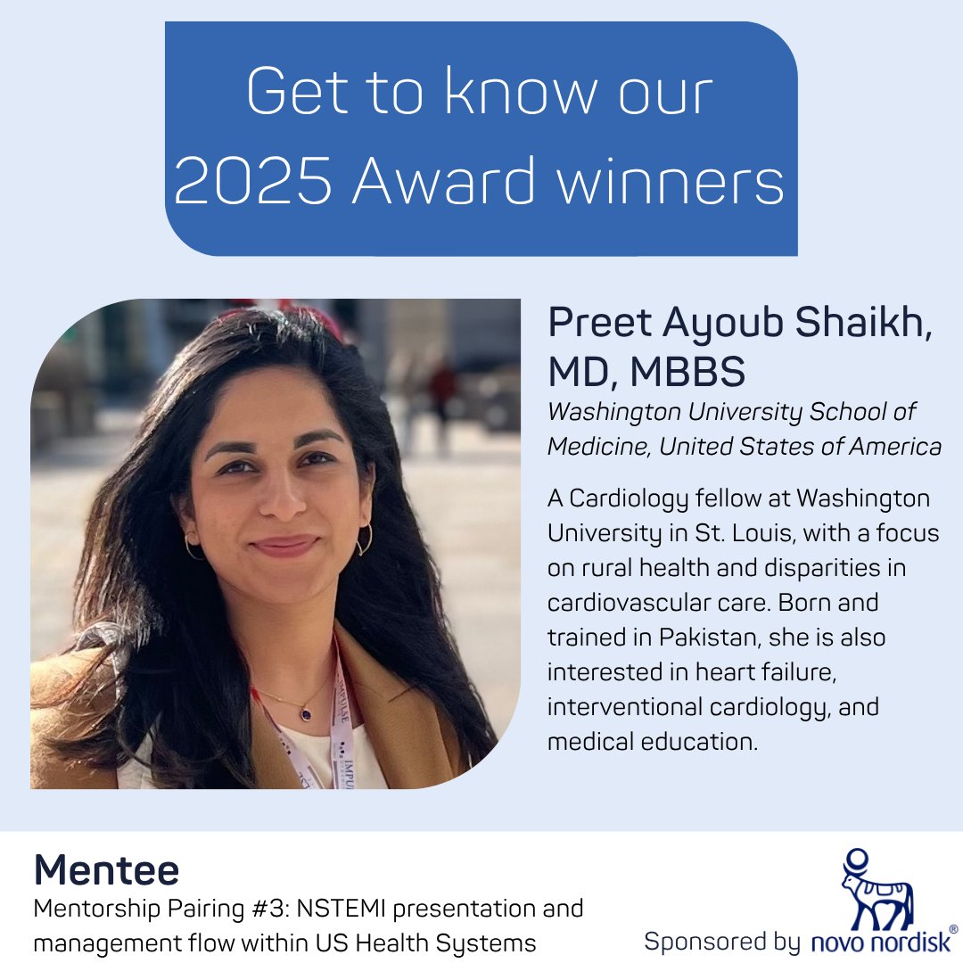Women As One (@womenas1) on Twitter photo 🌟 Highlighting Dr. <a href="/PreetShaikh/">Preet Shaikh</a>, cardiology fellow at Washington University in St. Louis and 2025 Mentorship awardee.
Her focus on disparities in CV care delivery, with a focus on rural health outcomes, marks her as a future leader in the field.
#WIC #CardioTwitter 🌟 Highlighting Dr. <a href="/PreetShaikh/">Preet Shaikh</a>, cardiology fellow at Washington University in St. Louis and 2025 Mentorship awardee.
Her focus on disparities in CV care delivery, with a focus on rural health outcomes, marks her as a future leader in the field.
#WIC #CardioTwitter