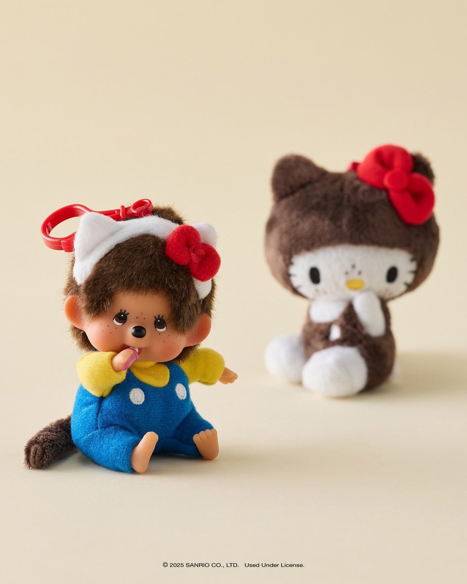 hellokitty's tweet image. Twinning β€οΈπ€ Hello Kitty x Monchhichi is available now at @urbanoutfitters: bit.ly/4152BxR