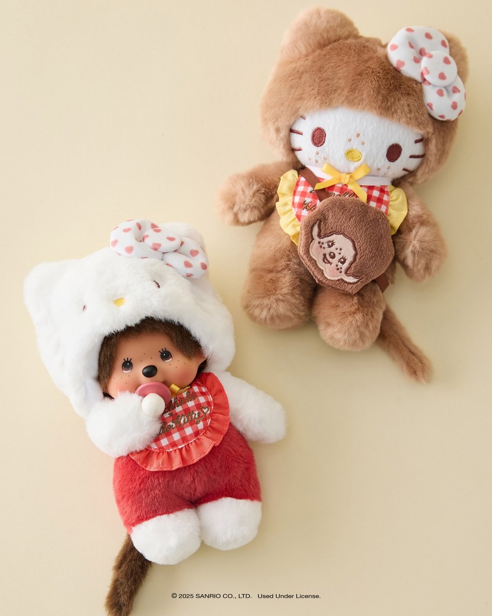hellokitty's tweet image. Twinning β€οΈπ€ Hello Kitty x Monchhichi is available now at @urbanoutfitters: bit.ly/4152BxR