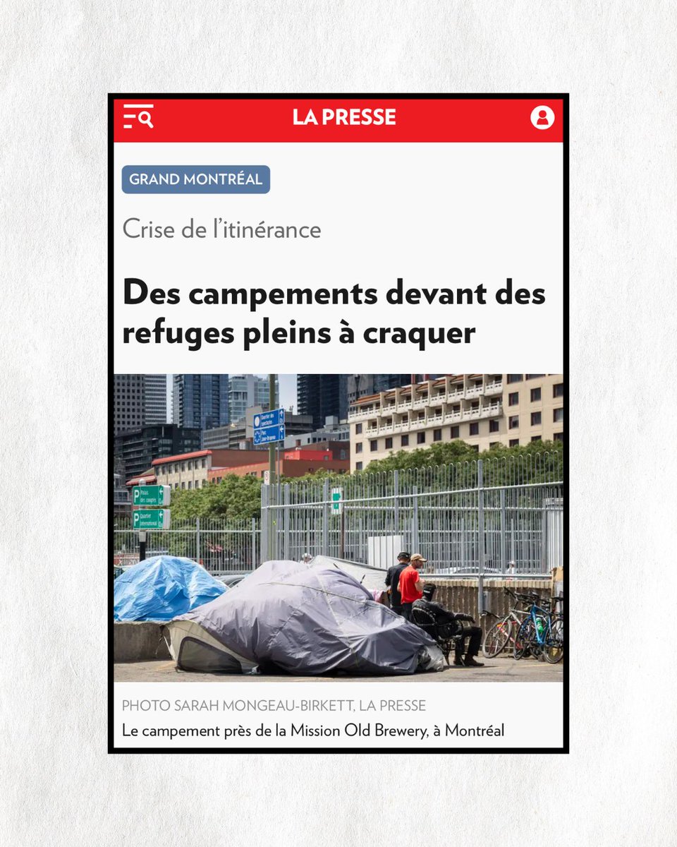 elisabethprass's tweet image. Des campements devant des refuges débordés. C’est ça, le Québec de la CAQ. Un gouvernement qui tarde à agir pendant que des gens dorment dehors.
Il est urgent d’avoir un vrai plan pour l’itinérance. #polqc
